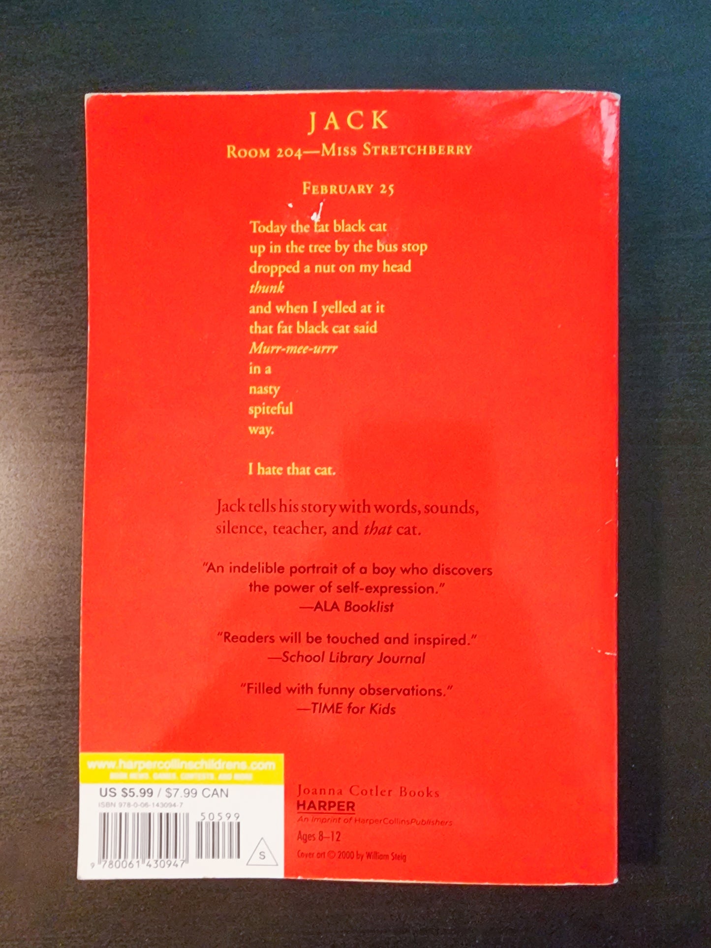 Hate That Cat : A Novel by Sharon Creech (2010, Trade Paperback)